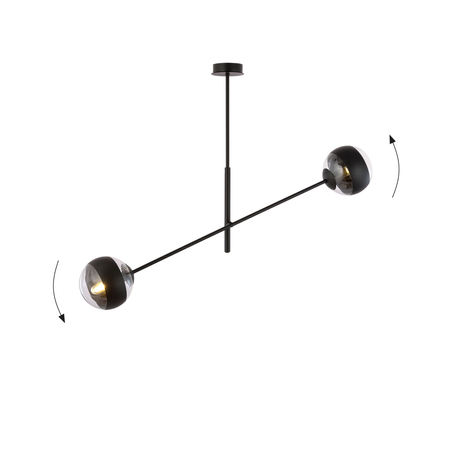 Lampa wisząca LINEAR 2 BLACK/STRIPE Emibig 1168/2 czarny