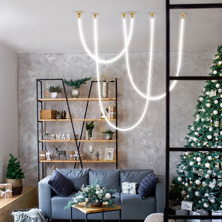 Lampa wisząca Rope Light 3M 1xLED biały/złoty LP-642/3M