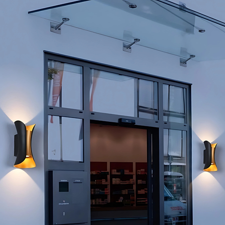 Kinkiet Abigali Black-Gold IP65 2x5W 3000K