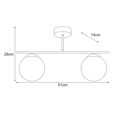 Lampa sufitowa Kaja DELTA K-5163 czarny, bursztynowy