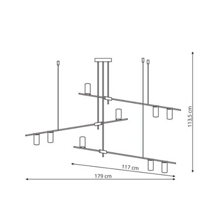 Lampa wisząca Arizona 9xGU10 czarno/złota LP-074/9PL BK/GD