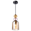 Lampa wisząca Tropea 1xE27 bursztynowa, średnia LP-2004/1P M AM