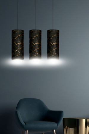 Lampa wisząca KARLI 3 BL MARBEL BLACK Emibig 1056/3 czarny