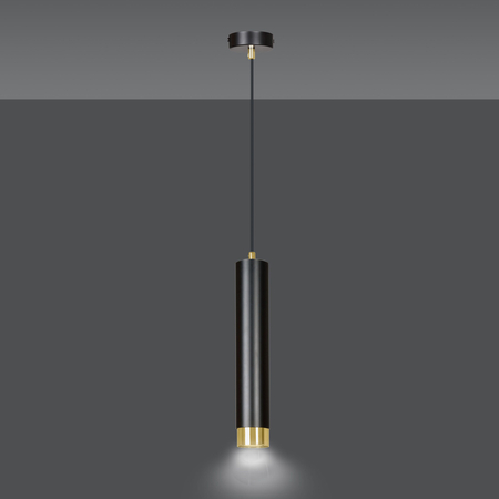 Lampa wisząca KIBO 1 BL/GOLD Emibig 644/1 czarny/złoty