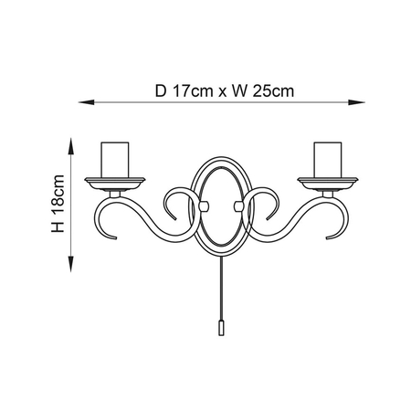 Kinkiet Endon Lighting Bernice 2030-2AN mosiądz
