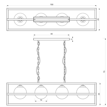 Milagro Lampa wisząca DIEGO 5xE14 MLP8570 CZARNY