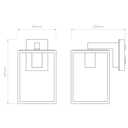 Kinkiet zewnętrzny Astro Box Lantern 270 1354003 Czarny z Teksturą