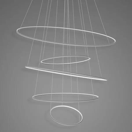 Lampa wisząca Ledowe Okręgi No.5 120cm 3k srebrna dimm