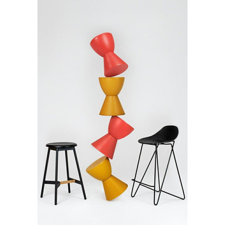 Stołek TAMBURO pastelowy koralowy - polipropylen