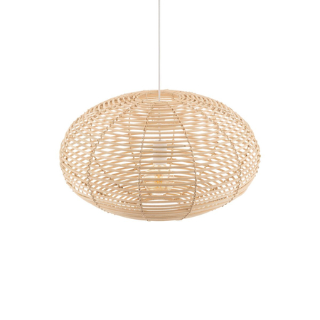 Lampa wisząca Nowodvorski RATTAN M 11154 Naturalne drewno Biały