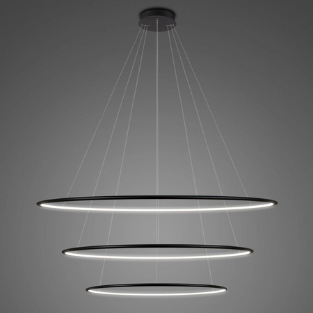 Lampa wisząca Ledowe Okręgi No.3 100cm 4k czarna Dali