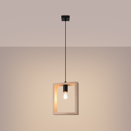Sollux Lighting Lampa wisząca ARIES naturalne drewno SL.1310