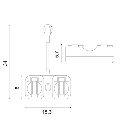 Azzardo DOUBLE AZ3223 BLACK