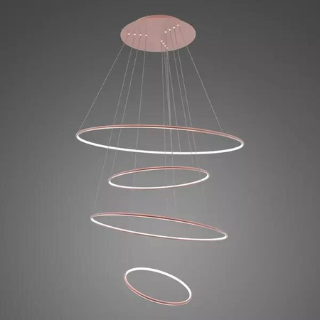 Lampa wisząca Ledowe Okręgi No.4 100cm 4k Różowe Złoto