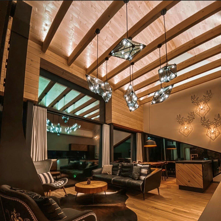 Lampa wisząca Konstelacja pionowa 7xG9 czarna LP-055/1P BK