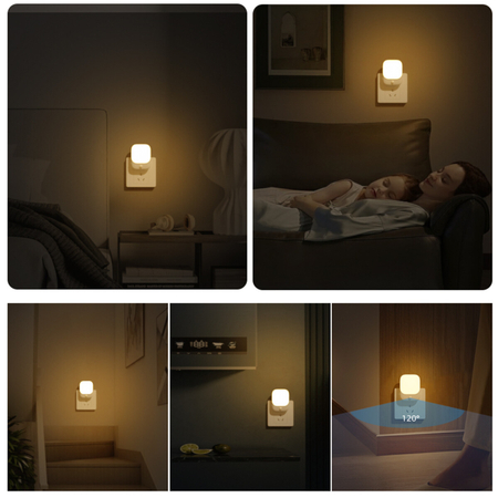 Eko-Light Lampka Wtykowa Pati 2700K + PIR EKW1440 BIAŁY
