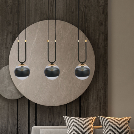 Lampa wisząca GLAM 3 BLACK/STRIPE Emibig 1113/3 czarny