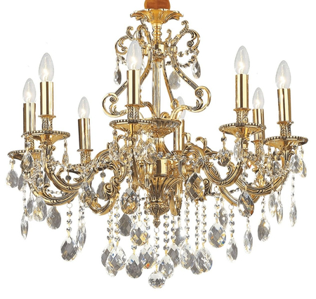 Żyrandol Glamour złoty Ideal Lux 060514 Gioconda SP8 Oro