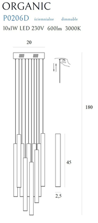 Lampa wisząca Maxlight P0206D chrom