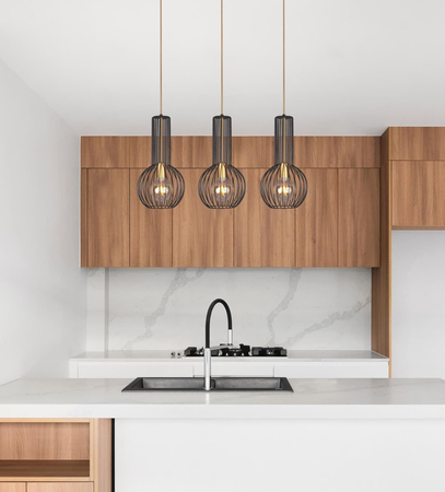 Lampa wisząca ARVI BLACK Kaja K-4521 czarny/złoty