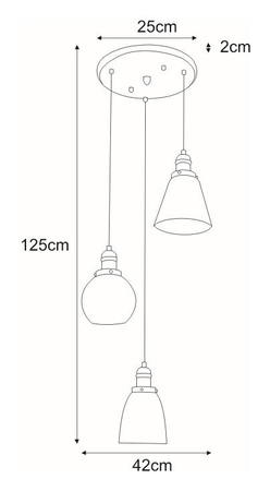 Lampa wisząca SAMANTA Kaja K-8036B-3 czarny
