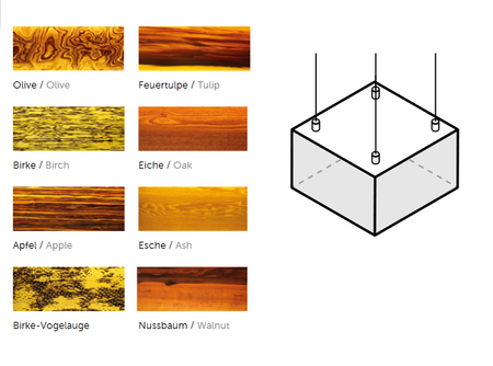 Lampa wisząca LED Wooden RAY RGBW Wifi-Control
