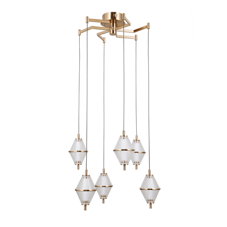 Lampa wisząca Italux Fuente PND-34395-6-HBR Złoty