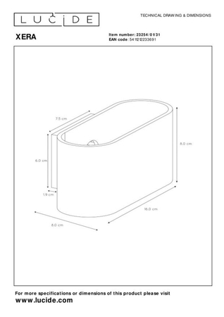 Kinkiet Lucide XERA biały 23254/01/31