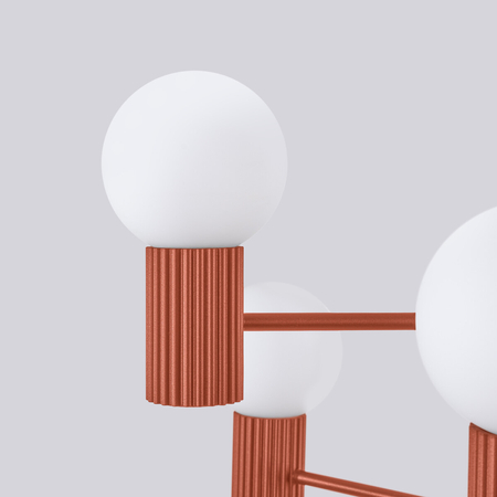 Sollux Lighting Żyrandol HALO 6 ochra czerwona SL.1833