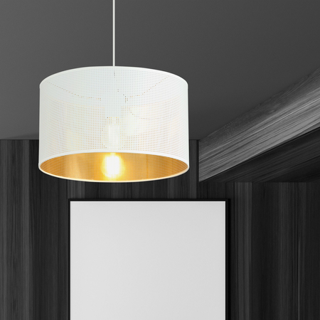 Lampa wisząca ASTON 1 WHITE/GOLD Emibig 1147/1 biały/czarny