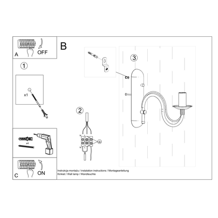Sollux Lighting Kinkiet MINERWA czarny SL.0220