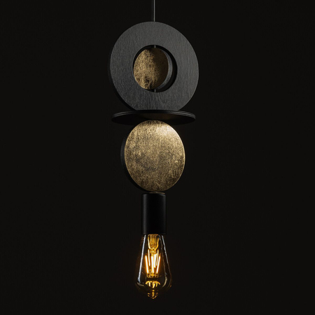 Lampa wisząca Nowodvorski DROPS WOOD E 11177 Czarny Złoty