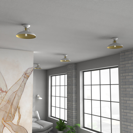 Milagro Lampa sufitowa Felix 1xE27 Biały/Złoty MLP7703 Biel / Złoto