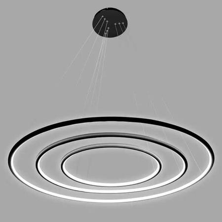 Lampa wisząca Ledowe Okręgi No.3 100cm 3k czarna