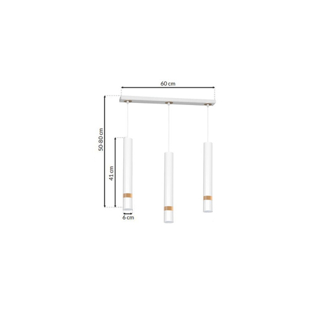 Milagro Lampa wisząca Joker Biały / Drewno 3xGU10 MLP6302 BIAŁY