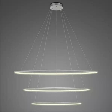 Lampa wisząca Ledowe Okręgi No.3 100cm 3k srebrna