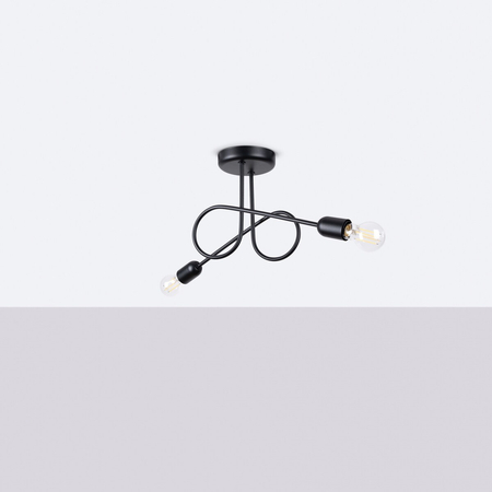 Sollux Lighting Żyrandol LOOP 2 czarny SL.1472