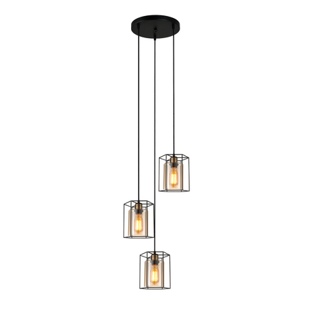 Lampa wisząca Italux PND-78901-3A-BK+AMB Kalula