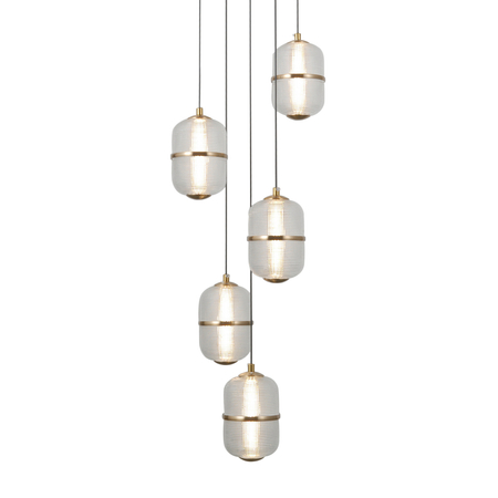 Lampa wisząca Italux Alani PND-34375-5-BK Czarny mat, złoty