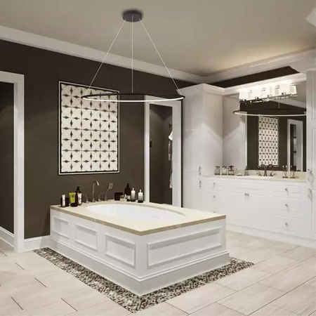 Lampa wisząca Ledowe Okręgi No.1 80cm 4k czarna