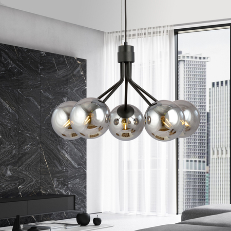 Lampa wisząca NOVA 5 BLACK/GRAFIT Emibig 1140/5 czarny
