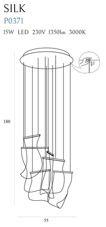 Lampa wisząca Maxlight P0371D chrom
