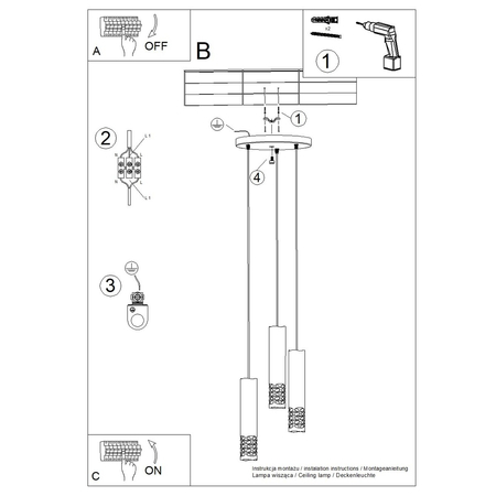Sollux Lighting Lampa wisząca LIRO 3P biały SL.1694