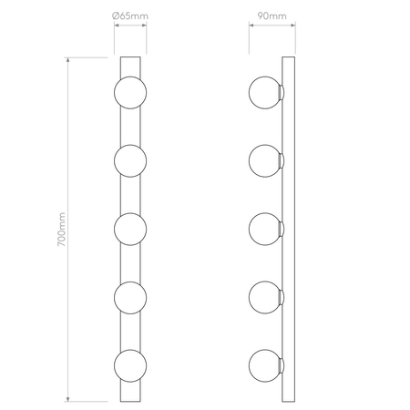 Kinkiet Astro Cabaret 5 II 1087010 Polerowany Chrom
