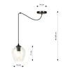 Lampa wisząca LEVEL 1 BL TRANSPARENT Emibig 756/1 czarny