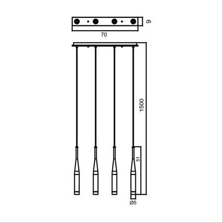 Lampa wisząca Zuma Line MD1998B-4GL Conte