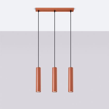 Sollux Lighting Lampa wisząca LAGOS 3L ochra czerwona SL.1491