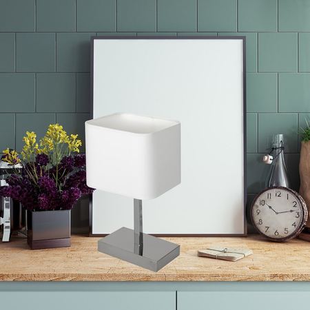 Milagro Lampka stołowa Napoli Biały / Chrom 1xE27 ML6363 Biel / Chrom