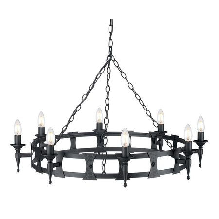 Żyrandol Elstead Lighting Saxon czarny SAX8-BLK