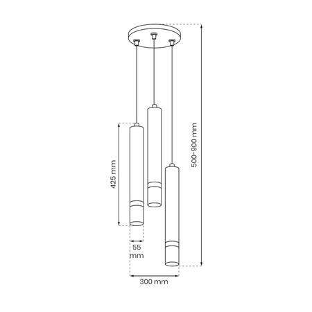 Milagro Lampa wisząca JOKER BLACK/GOLD 3xGU10 MLP8918 CZARNY / ZŁOTY
